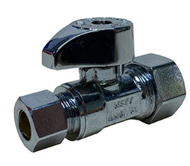 Image of 26-1014LF & 26-1014CPVCLF Lead Free 1/4 Turn Straight Supply Valve 5/8 OD Comp X 3/8 OD Comp